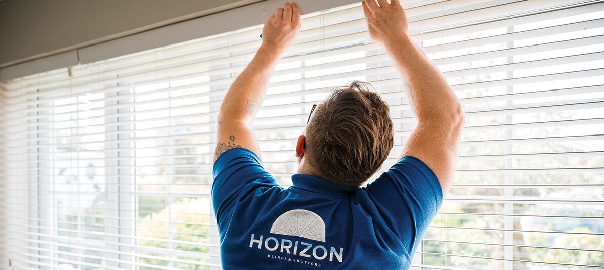 Brad installing blinds | Horizon Blinds and Shutters | Essex
